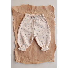Oh la la Koala For Little Ones Mavi Çiçek Desenli Paça Dantelli Şalvar