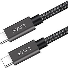 Berry Store 100W 5A Type C To Type C Hızlı Şarj ve Data Kablosu Halat Örgülü Space Gray Mbt (2 Metre)