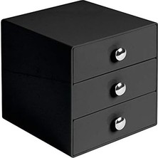 Nisar Store Interdesign Bosphorus 35360ES 3 Çekmeceli Organizer, Akrilik, Siyah