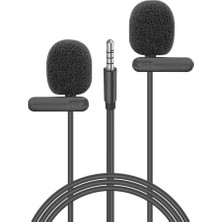 Nisar Store SN-M60 Siyah 2 Mikrofonlu Akıllı Telefon ve Youtuber Yaka Mikrofonu