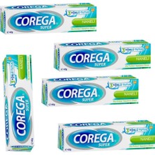 Corega Süper Naneli Diş Protezi Yapıştırıcı Krem 40 gr 5 Adet Üç Yönlü Tutma Özelliği