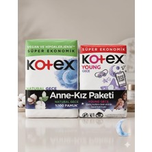Kotex Natural Gece Kotex Young Gece 14+16 Anne Kız Paketi