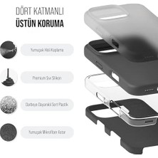 Berry Store Kılıf Ince Sıvı Silikon 3 Katmanlı Tam Kaplamalı Yumuşak Jel Kauçuk Kılıf Kapak (Siyah (50), 16 Pro)