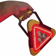 Uslucan Alışveriş Reflektör Güneş Panelli Solarlı Şarjlı Üçgen Işıklı Trafik Reflektör Fener