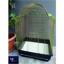 Arspolo Gold Kaplama Papağan Kafesi 43 cm Genişlik 34 cm Derinlik 68 cm Yükseklik Uygun Kafes