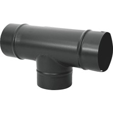 Te Soba Borusu / Boy: 20 cm / Çap: 13 cm / Mat Siyah Emaye / Baba's Stove