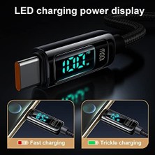 Nisar Store USB C - USB C Şarj Kablosu 4ft Tip C Hızlı Şarj Kablosu 100 W LED Ekranlı Usb-C - Usb-C Kablosu Naylon Örgülü Usb-C Kablosu 16/15/15 Pro/galaxy S23/IPAD Pro/macbook Pro Için