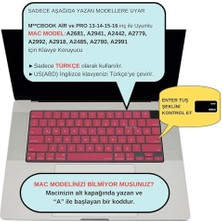 Nisar Store Klavye Koruyucu Silikon Ince Kılıf Us Ingilizce Amerikan-Return-Enter-Için Türkçe Çeviri Baskı Air 13,6-15,3inç- Pro 14,2-16,2 Inç M1-M2-M3-M4-M5 Pro Uyumlu, Klavye Filmi Açık Pembe