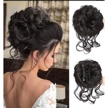 Handmade Tokalı Kuyruklu Dagınık Topuz Sac Siyah