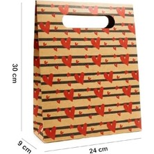 Nisar Store 24X30 Kalp Harmanı Zarf Model Karton Çanta, Hediye Kutusu