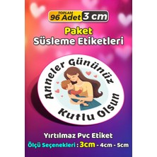 Sb Store Anneler Günü Ambalaj Hediye Paket Süsleme Etiketi Model 29 - 96 Adet 3cm