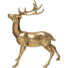 Nisar Store Co-Op Dekoratif Ayaklı Geyik Figürü, Altın