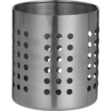 Nisar Store Sepeti 'ordning' Besteckstaender Paslanmaz Çelik – Kuechenutensilienhalter – 12 cm Çap-13,5 cm Yükseklik, Paslanmaz Çelik, Gümüş, 14 x 12 x 12 cm