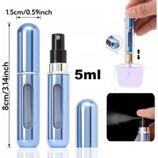 Nisar Store Parfüm Şişesinden Çanta Içi Mini Doldurulabilir Seyahat Cep Yedek Parfüm Şişesi 5 Ml, Makyaj Organizer, (1 Adet) (Buz Mavisi)