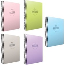 Gıpta Pastoral Spiralli A4 96 Yapraklı Kareli Defter 5 Adet Pastel Renk Seçenekleriyle