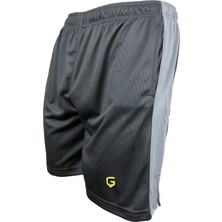Top Glory Gri Şeritli Spor Şortu Erkekler İçin Nefes Alabilen Özellikli Fitness Şort
