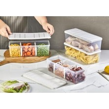 Berry Store Bölmeli 10'lu Nora Saklama Kabı 2 Lt Açık Gri