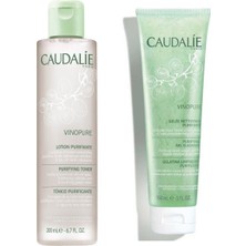 Caudalie Vinopure Arındırıcı Temizleme Jeli 150 ml Ve Temizleyici Tonik 200 ml Karma Ciltler İçin Salisilik Asitli