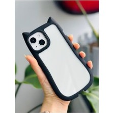 Nisar Store 13-14 ve 15 ile Uyumlu Kenarı Siyah Renkli Darbe Önleyici Şeffaf Silikon Kılıf