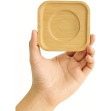 Berry Store 6 Adet Bambu Çay Bardak Tabağı, Yuvarlak Altlık Model, Fincan ve Kupa Altlığı, Şık ve Dayanıklı Tasarım (Kare)