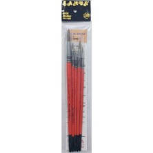 Berry Store 5'li Sulu ve Akrilik Boya Fırça Seti, Karışık Renkli, 4 Parça, 2.5mm Fırça Genişliği, 15CM Sap Uzunluğu, Standart Boy No: 1-3-5-7-11