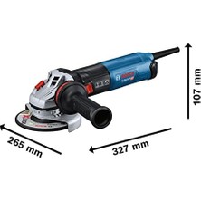 Berry Store Professional Measurement Gws 17-125 S Açılı Taşlama Makinesi (1.700 Watt, Ilave Sap, Koruyucu Kapak, Klipsli Ayırma Koruma Kapağı, Toz Filtresi, Iki Delikli Anahtar, Tutma Flanşı, Germe Somunu)