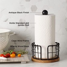 Berry Store B01GCHP0Q8 Kağıt Havlu Tutucu, Alaşımlı Çelik, Siyah, Standart