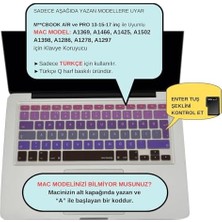 Nisar Store Klavye Filmi Türkçe Q Kaplama Ultra Ince Silikon Air Pro Eski USB Li Modeller 2008-2017 Uyumlu Yıkanabilir Koruyucu Film Renkli Baskı Pembe Mavi