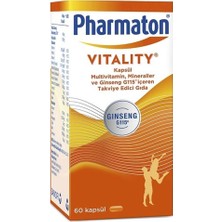 Pharmaton Vitality 60 Kapsül İçeriğinde B12 Vitamini ve Ginseng G115 Bulunan Takviye Gıda