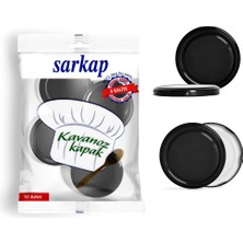 Sarkap Hijyenik Paketli 10 Adet Kavanoz Kapağı - Siyah - 82mm