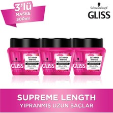 Gliss Supreme Length 200 Ml X 3 Nemlendirici Durulanmayan Sıvı Saç Kremi Çiçek Kokusuyla
