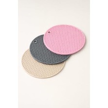 Berry Store Petek Silikon, Yanmaz Yapışmaz Yuvarlak Altlık, Karışık Renk, 3'lü Set