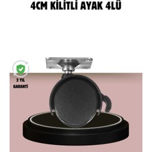 Kilitli 4 cm Tekerlek Ayak 4’lü Set Zemin Koruyucu