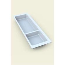 Nisar Store Mutfak Çekmece Içi Modüler Iki Bölmeli Kaşıklık, Beyaz 16CMX48CM(BOYDAN 4cm Kesilebilir)