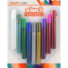 Nisar Store And Arts XD09125 9'lu Glitter Glue (1 Adet Beyaz Lazer + 8 Adet Altın Simli Yapıştırıcı) 12CARDS/İNNER Box 6