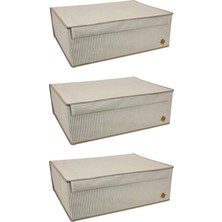 Tıkla Yolla  3 Adet Baza İçi Düzenleyici 50x40x19 cm Kapaklı Organizer Kutu Çok Amaçlı Saklama Ürünü