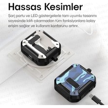 Berry Store Galaxy Buds 3 Pro, Buds 3 ve Buds 3 Fe ile Uyumlu Mandallı Kapak Kilit Sistemli Mat Dokulu Darbelere Dayanıklı Kamuflaj Silikon Kılıf (Siyah)