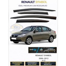 Renault Symbol 2006-2012 Uyumlu Cam Rüzgarlığı Takım 4’lü Takım Rüzgar Kesici, Yağmur Önleyici