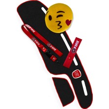 Tusba Market Fiat Tipo - Tempra Nakışlı Göğüs Torpido Halısı & Emoji Yastık & Oto Aksesuar Seti