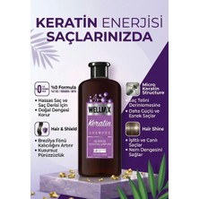Wellmax Saç Teli Kuvvetlendirici Keratin Şampuanı - Tuzsuz & Parabensiz & Boyasız - Pürüzsüz Düzlük Koruması
