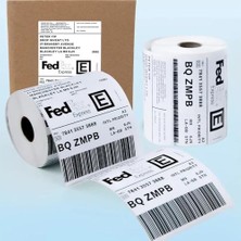 Berry Store Şeker Ofisi .com Termal Kargo Etiketi, 100MM x 150MM, 500 Sarım, A Kalite, Su-Yağ-Isı Dayanımlı, 3 Katmanlı Korumalı