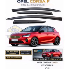 Opel Corsa F 2020 ve Sonrası Cam Rüzgarlığı Takım 4'lü Takım Rüzgar Kesici, Yağmur Önleyici