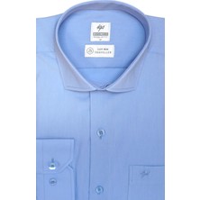 İGS Açık Mavi Regular Fit Rahat Kalıp Klasik Yaka Düz Uzun Kollu Cepli Kolay Ütülenir Gömlek