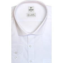 İGS Beyaz Regular Fit Rahat Kalıp Klasik Yaka Düz Uzun Kollu Cepli Kolay Ütülenir Gömlek