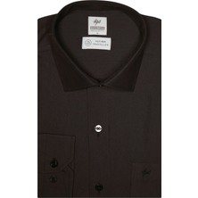 İGS Siyah Regular Fit Rahat Kalıp Klasik Yaka Düz Uzun Kollu Cepli Kolay Ütülenir Gömlek