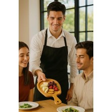 Berry Store Mta -Tech Bambu Sunum Tabağı – Saplı Ergonomik Tasarım, Doğal Ahşap, Çevre Dostu, Kahvaltı, Peynir, Meze ve Tatlı Sunumu Için Şık ve Dayanıklı