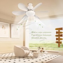 Nisar Store Tavan Vantilatörü LED Işık 3 Renk Işık Sıcaklığı Ayarlanabilir 3 Kademe Hız Modu Sessiz 52 cm Çap 6 Kanat Uzaktan Kumandalı Vantilatör (Beyaz)