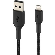 Berry Store Örgülü Lightning Kablosu (, Ipad, Airpods Için Boost Charge Lightning/usb Kablosu) Mfi Sertifikalı Şarj Kablosu, Usb-A'ya Örgülü Lightning Kablosu, (1 M, Siyah)