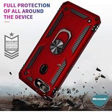 Nisar Store Oppo A12 Kılıf Military Ring Holder Kırmızı