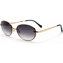 Toz Vintage Luvron Degrade Cam Gold Retro Oval  Ince Sap Unisex UV400 Vintage Retro Güneş Gözlüğü